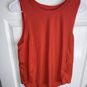 DSG Men's Red Sleeveless Tank Top M Crew Neck Solid Activewear